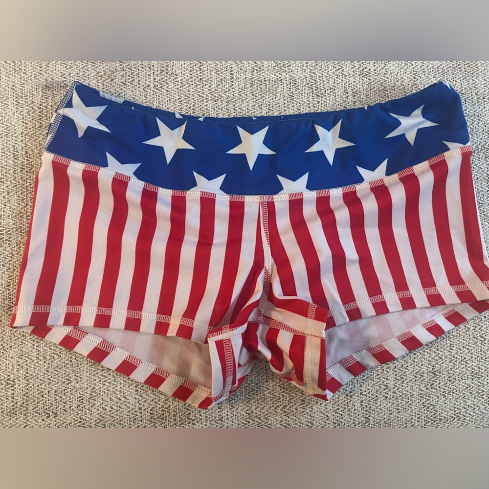 Fleo Red, White, and Blue Athletic Shorts